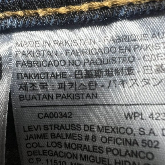 Levi's 511 Jeans Men 32 Blue Dark Wash Straight Leg Slim Fit Mid Rise Denim - Picture 16 of 16